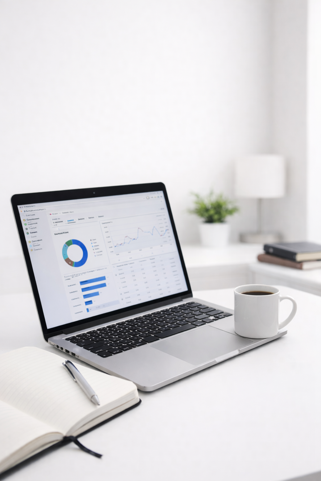 Professional digital marketing workspace